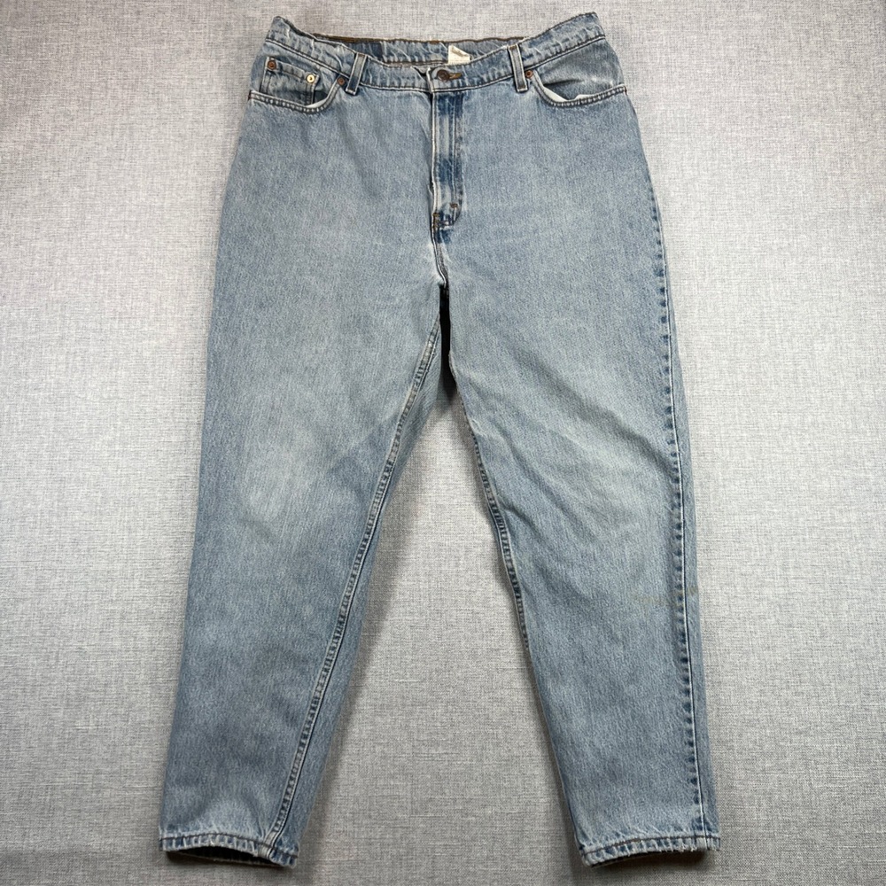 VTG 90s Levi's 550 Relaxed Fit Tapered Mom Jeans Women 18 Short Light Wash USA